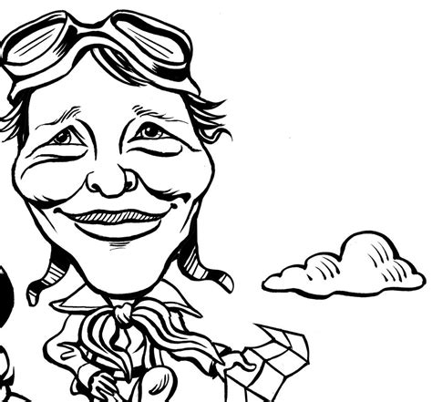 Amelia Earhart Cartoon Coloring Page Coloring Pages