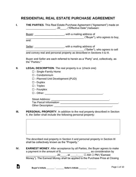 Simple Home Purchase Agreement / Letter Of Intent In Commercial Real