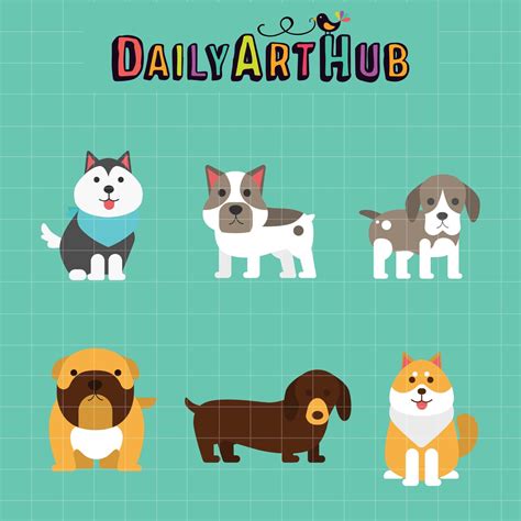 Cute Puppies Clip Art Set Daily Art Hub Graphics Alphabets And Svg