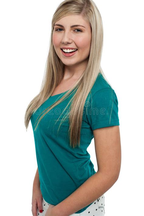 Pretty Teen Blonde Dressed In Casuals Stock Image Image