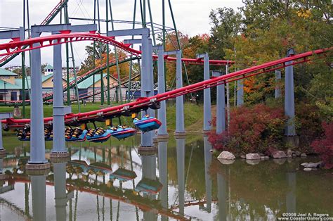 As with other suspended roller coasters, vortex's trains swing under the track. CoasterGallery.com -- Canada's Wonderland