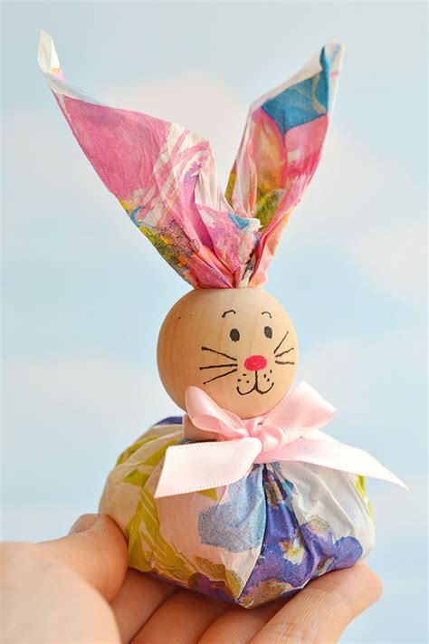 Paper Napkin Bunny Favors Easter Crafts For Adults Easy Easter