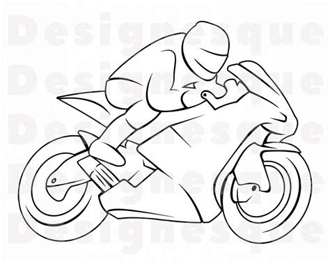 Motorcycle Racing Outline 3 Svg Motorcycle Racing Clipart Etsy