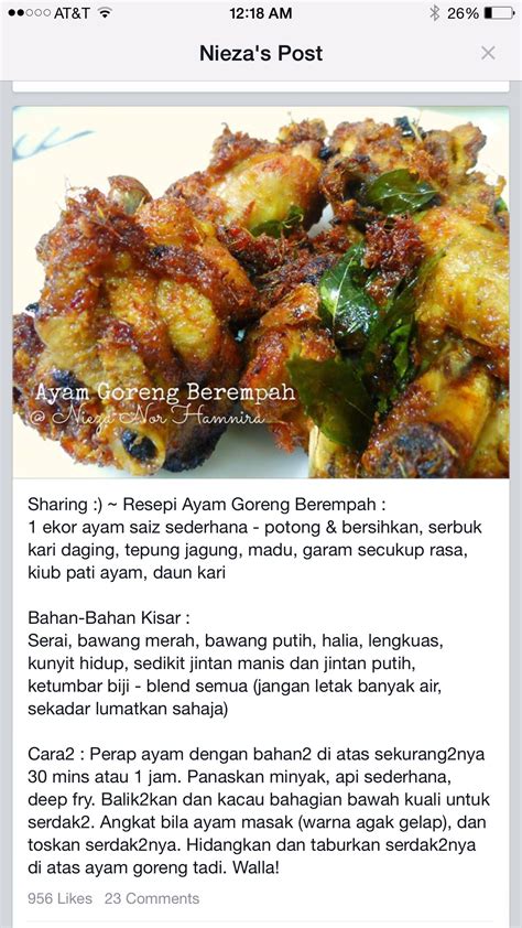 It has a light c. Ayam Goreng Berempah | Chicken recipes, Food, Recipes