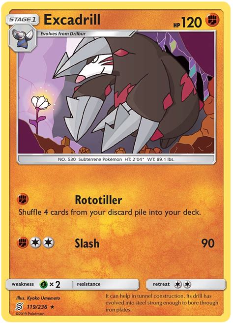 Excadrill Unified Minds 119 Pokemon Card