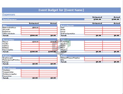 Download Free Excel Template For Event Budget Excel Downloads