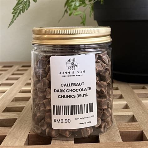 Callebaut Dark Chocolate Chunks 391 200g1kg Repack Shopee Malaysia
