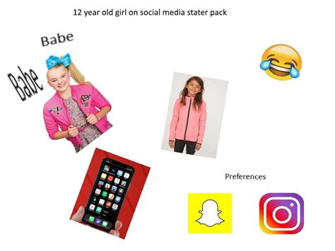 Social media can be good and bad for society. Spoiled 12 year old girl on social media starter pack ...