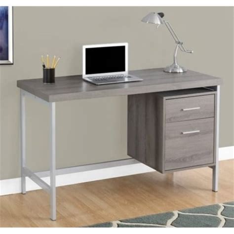 Atlin Designs 48 Modern Engineered Wood Home Office Desk In Dark Taupe