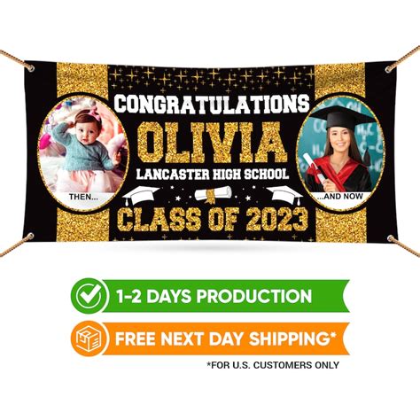 Graduation 2023 Personalized Banner Sign With Photo 13 Oz Etsy