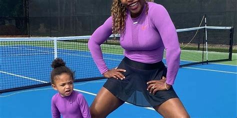 Serena williams' daughter, olympia, was her mom's 'training partner' during a recent practice before the australian open. Serena Williams Twinning with Olympia Tennis Pics