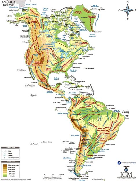 Mapa De América Con Sus Cordilleras Mapa De América