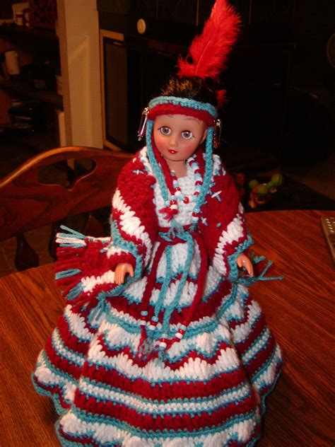 Crocheted Indian Doll Indian Dolls Crochet Dolls Native American Dolls