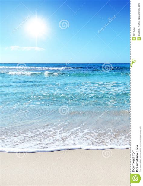 Beach Scene With Sun Sea And Sand Stock Image Image Of Beach