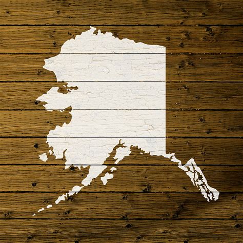 A student may use the blank map to practice locating these political and physical. Map Of Alaska State Outline White Distressed Paint On ...