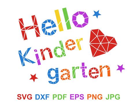 Hello Kindergarten Svg Eps Png Pdf Dxf  Etsy