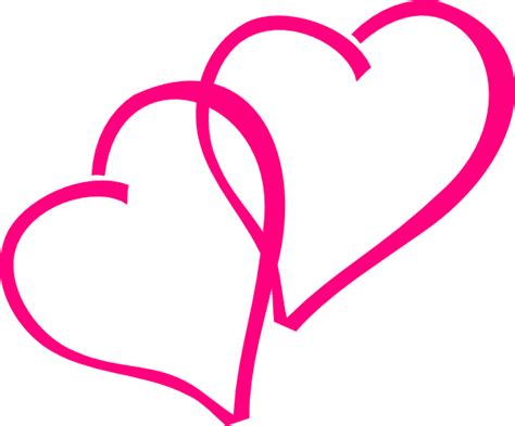 Two Pink Heart Clip Art