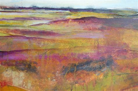Abstract Landscape Painting Original Art Canvas Large Textured Yellow Blue Green Pink Purple