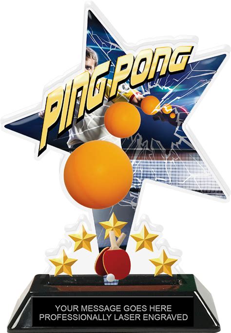 Ping Pong Shattered Star Colorix Acrylic Trophy 7 Inch Trophy Depot