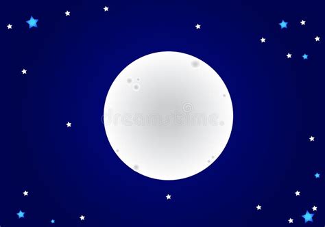 Moon Stars Night Sky Stock Vector Illustration Of Blue 42126189