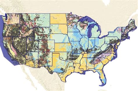 Interactive Map Of Geoscience Features In The United States American