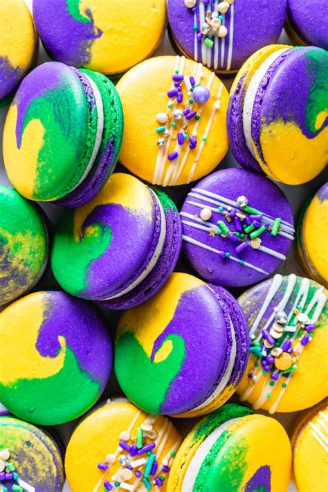 Mardi Gras Macarons Recipe Mardi Gras Desserts Mardi Gras Mardi