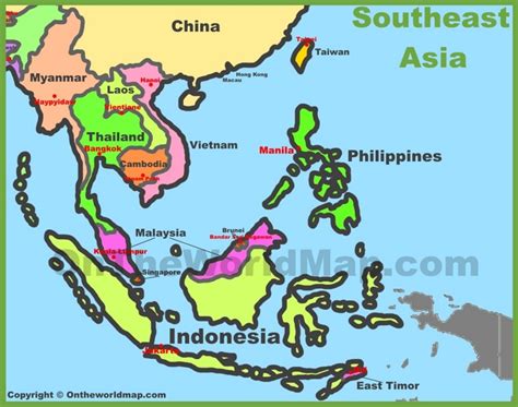 Map Of Southeast Asia Asia Map South East Asia Map Southeast Asia Map