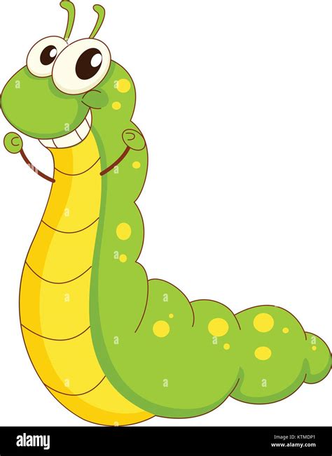 Illustration Of A Green Caterpillar Cartoon Stock Vector Image And Art