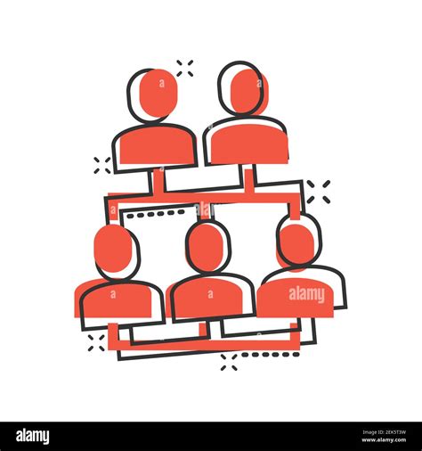 Corporate Organization Chart With Business People Vector Icon In Comic