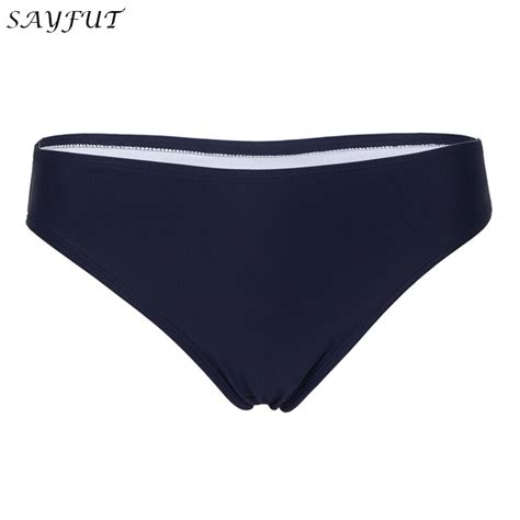 Sayfut 2018 New Womens Bikini Bottom Solid Brazilian Coverage Swimsuit