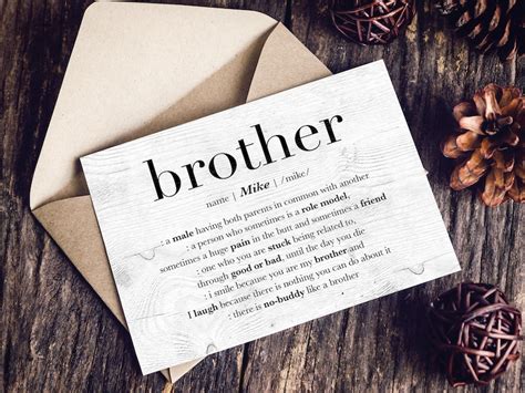 Personalized Brother Card Custom Brother Birthday Card Big Etsy