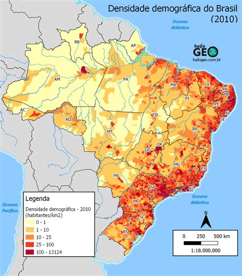 Densidade demográfica do Brasil TudoGeo