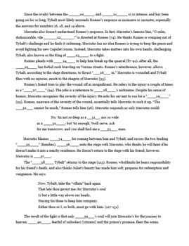 Juliet is afraid the friar may have mixed the potion incorrectly. Romeo and Juliet Act 3 Scene 1 Cloze Note Close Read Quiz Test by English 9-ish