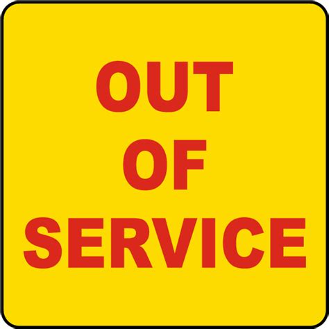 Out Of Service Label R1483 By