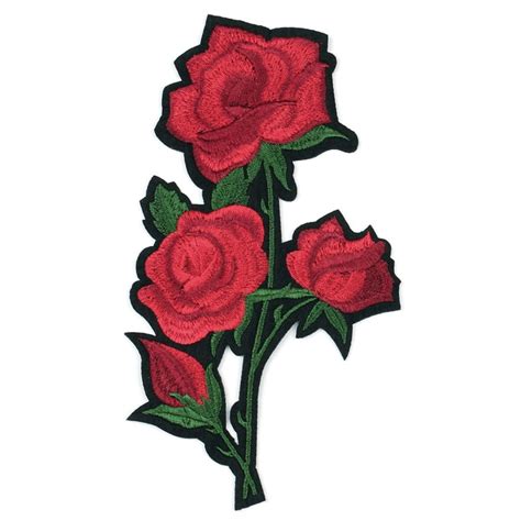 Buy New 185cm10cm 3d Rose Flower Patch Embroidered