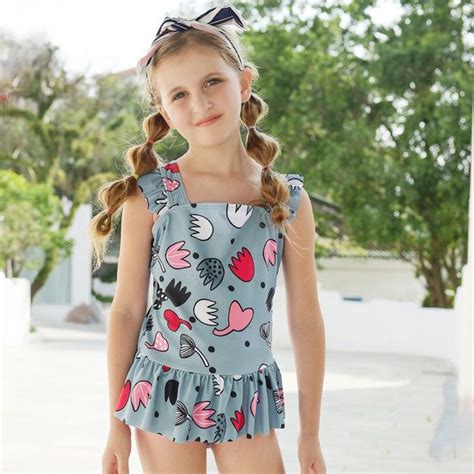 Sunny Eva Kids Girl One Piece Swimsuit Childrens Sports Swimsuit With