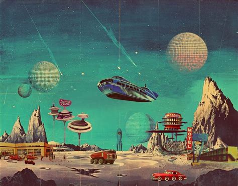 Vintage Futurism Retrofuture Space Environment Vintage