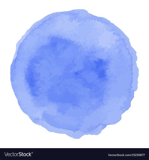 Blue Isolated Watercolor Paint Circle Royalty Free Vector