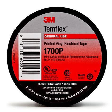 3M Temflex Mining Grade Vinyl Electrical Tape 1700P 3 4 In X 66 Ft