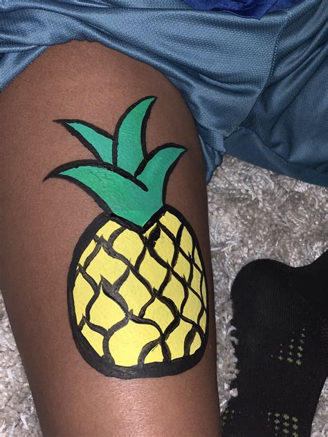 Pineapple Painting On Leg Leg Art Pineapple Painting Body Painting