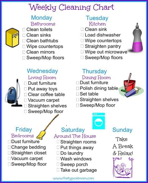 House Cleaning Schedule · The Typical Mom