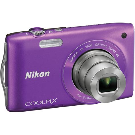 Nikon Coolpix S3300 Digital Camera Purple 26312 Bandh Photo Video