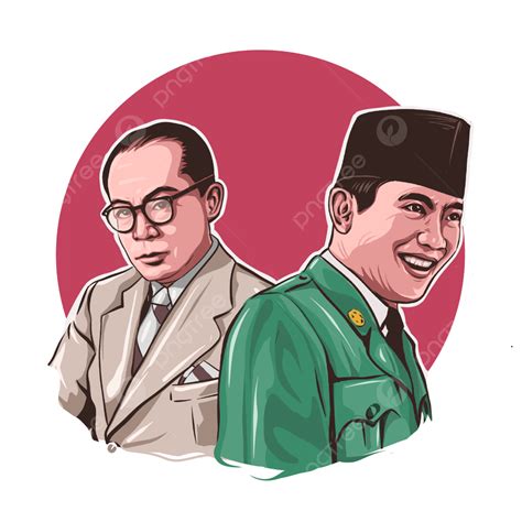 Illustration Of Ir Sukarno Mohamad Hatta President And Vice The