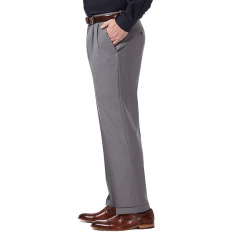 haggar men s premium comfort pleat front dress pant classic fit hd00651 ebay