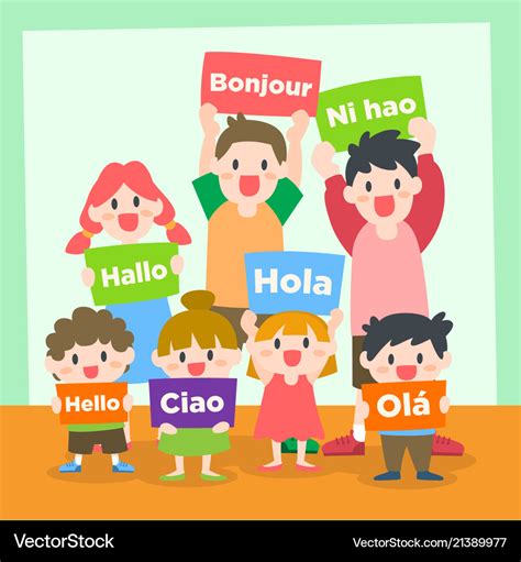 Children Learning Various Language Royalty Free Vector Image