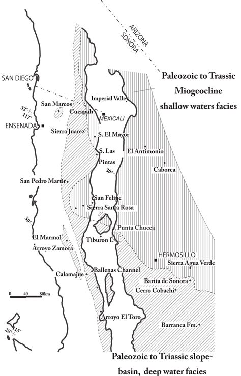 Schematic Distribution Of Paleozoic And Mesozoic Sedimentary Facies In