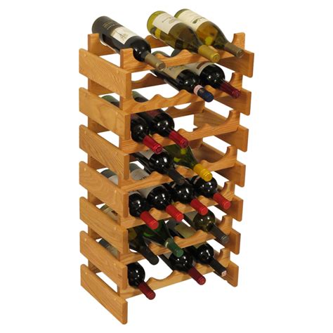 Wood Wine Rack - 28 Bottle in Wine Racks This wine rack comes with stickers to cover the screws for a smooth appearance.