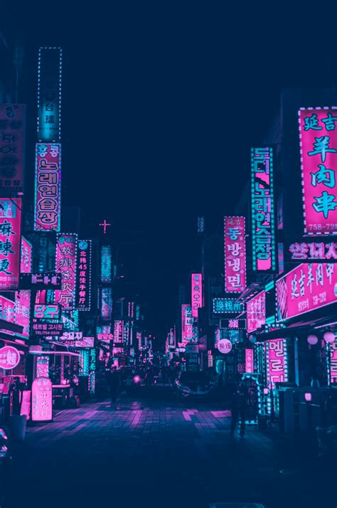 Anime, vaporwave, aesthetic, people, unrecognizable person. Aesthetic Neon Anime Boy - Viral and Trend