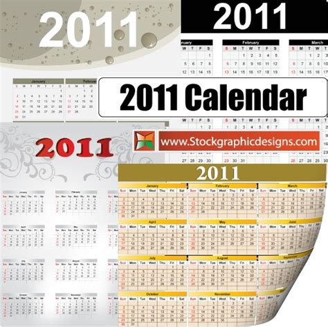 2011 Free Vector Calendar Free Vector In Adobe Illustrator Ai Ai
