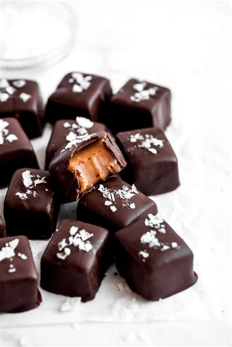 Salted Chocolate Covered Caramels Garnish And Glaze
